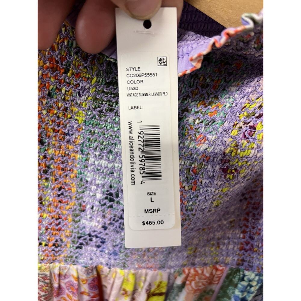 NWT Alice + Olivia Rowen Tiered Mini Dress NEW Large - Picture 7 of 10